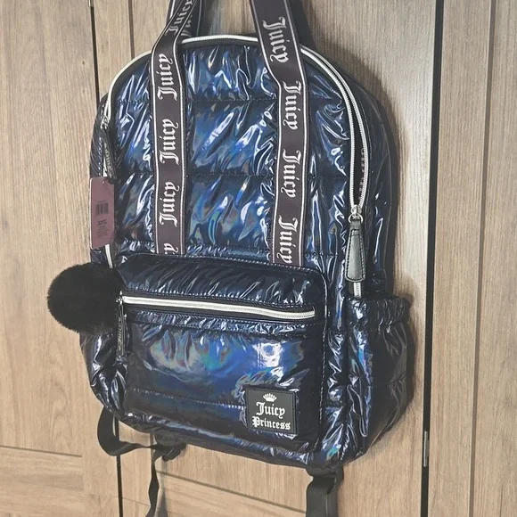 Juicy Couture Navy Backpack School Travel - Picture 4 of 10